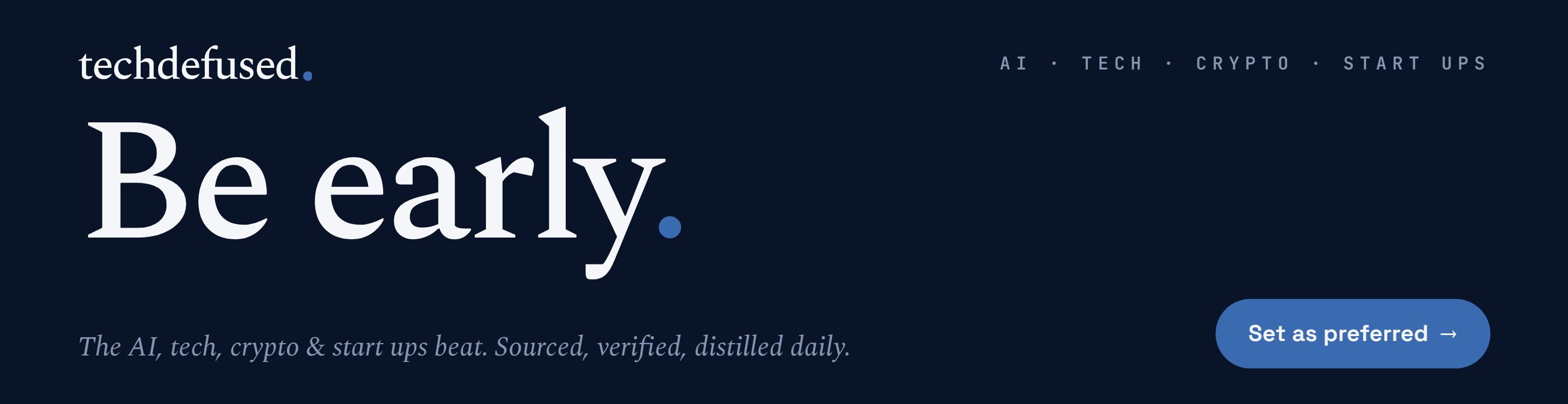 Be early — make TechDefused your preferred Google source